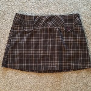 Brown plaid Forever 21 miniskirt sz XS